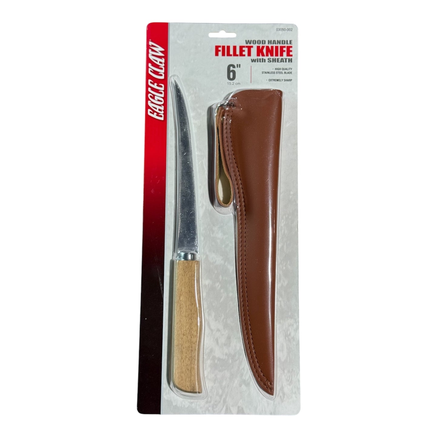 EAGLE CLA FILLET KNIFE WOOD HANDLE 6 INCH