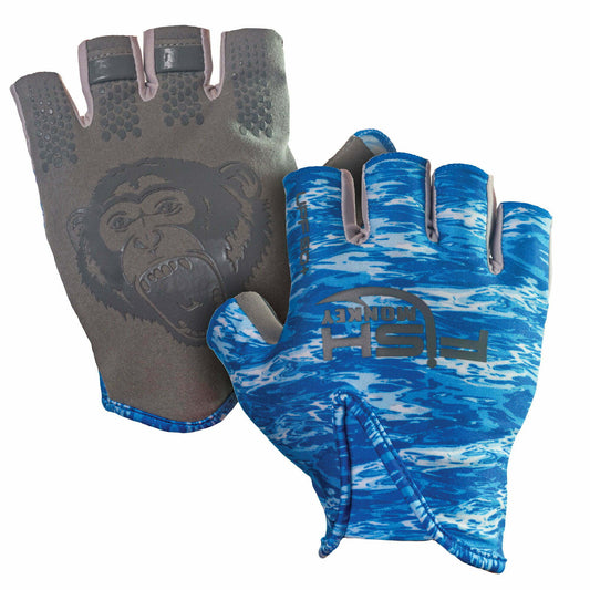 FISH MONKEY STUBBY GLOVE UPF 50+ #BLUE WATER CAMO