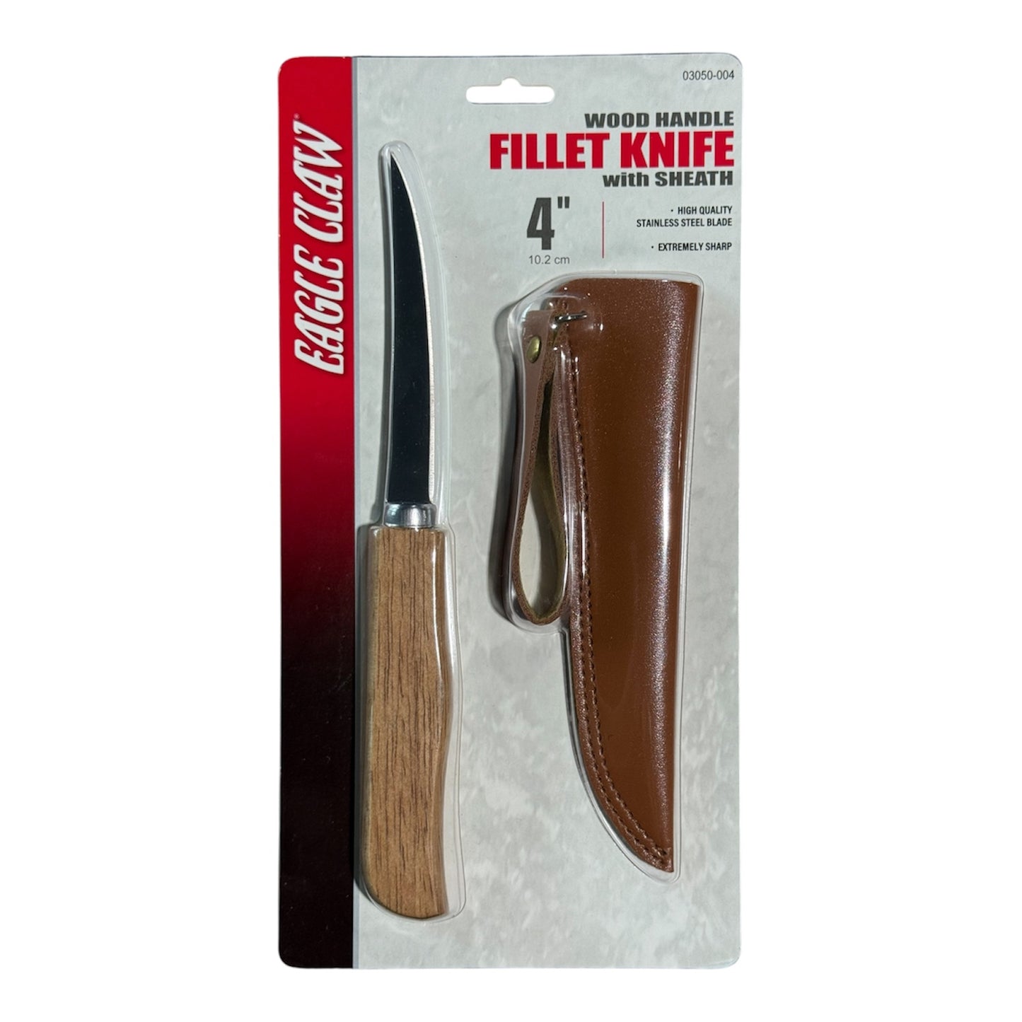 EAGLE CLAW FILLE KNIFE WOOD HANDLE 4 INCH