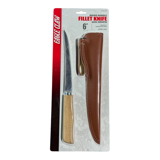 EAGLE CLA FILLET KNIFE WOOD HANDLE 6 INCH