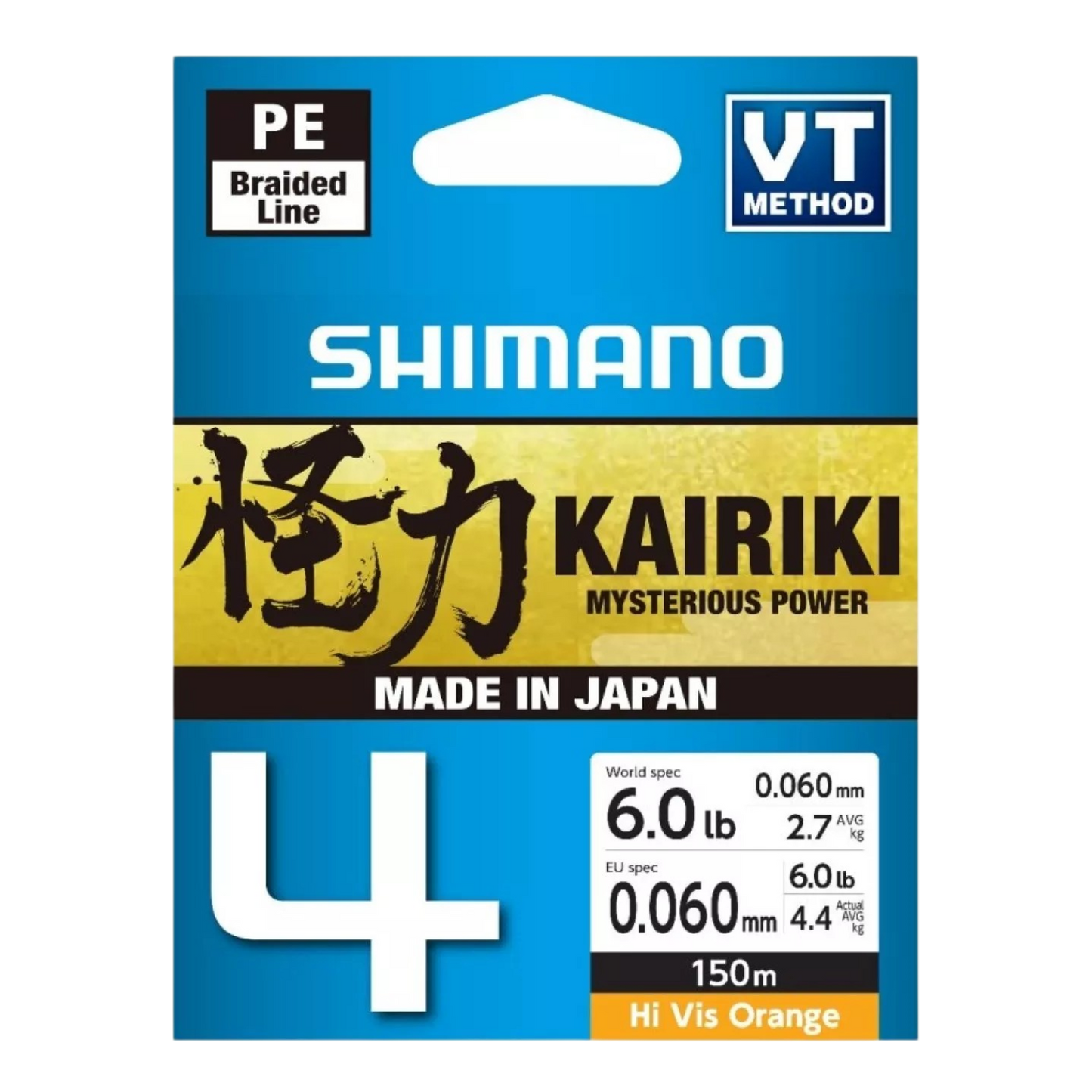 SHIMANO KAIRIKI 4 HI VIS ORANGE 150M