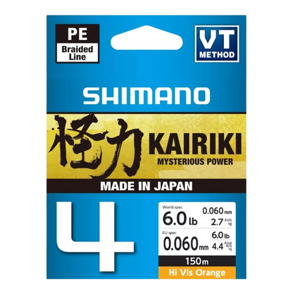 SHIMANO KAIRIKI 4 HI VIS ORANGE 150M