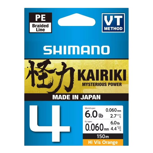 SHIMANO KAIRIKI 4 HI VIS ORANGE 150M